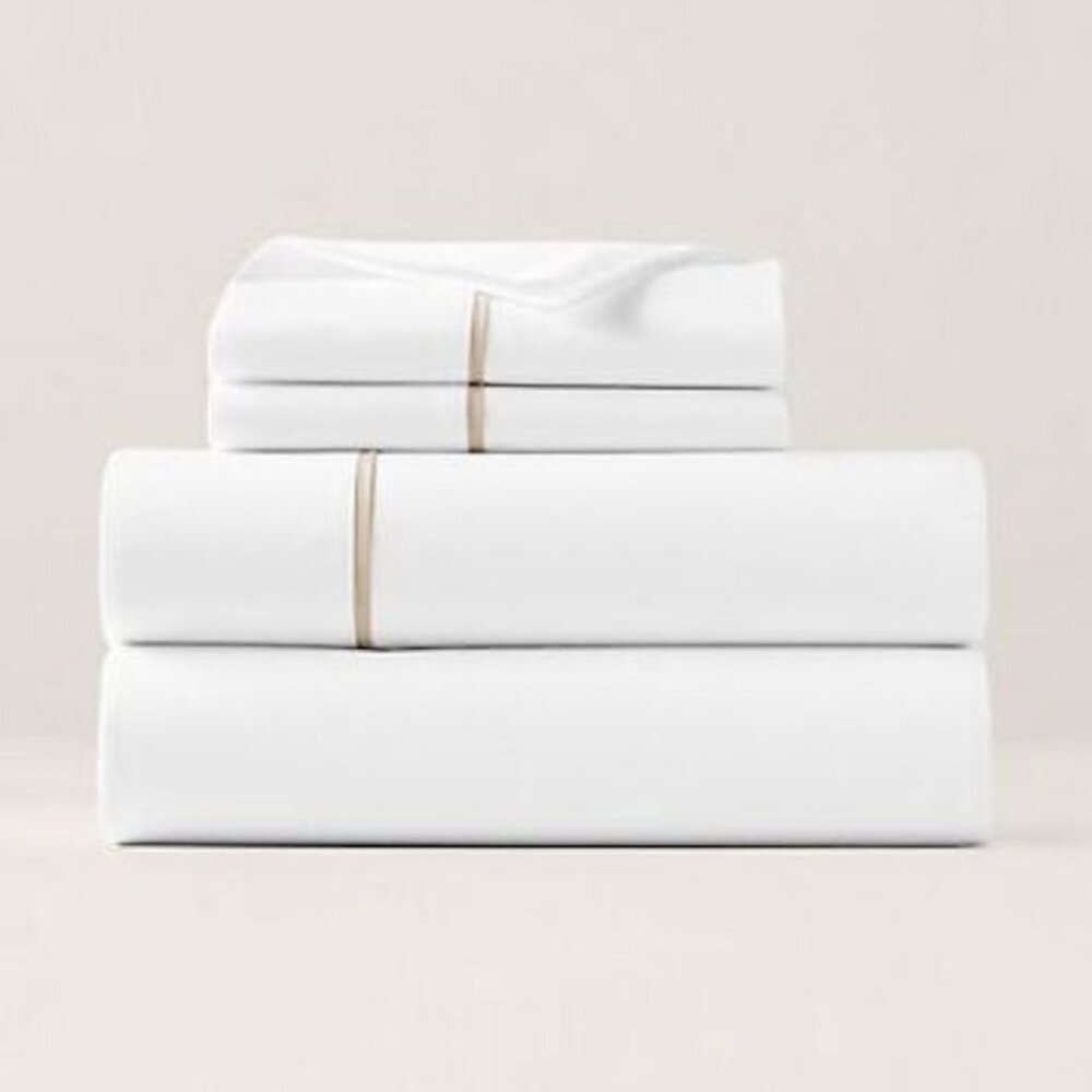 Ralph Lauren Palmer Pale Flannel King Flat Sheet